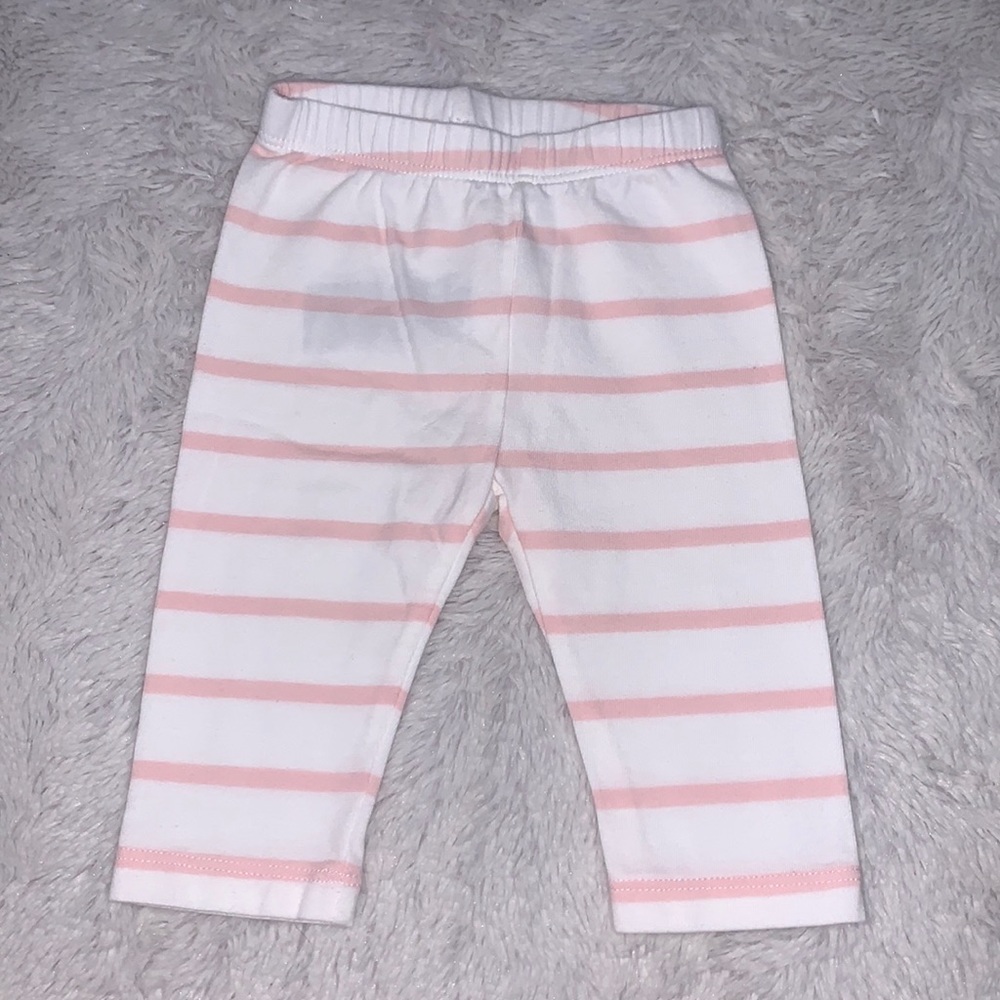 Baby gap stripped leggings white and pink